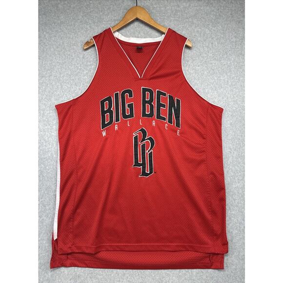 Big Ben Wallace 3 Vintage #3 Detroit Pistons Red Mesh Basketball Jersey (XL) - Picture 1 of 12